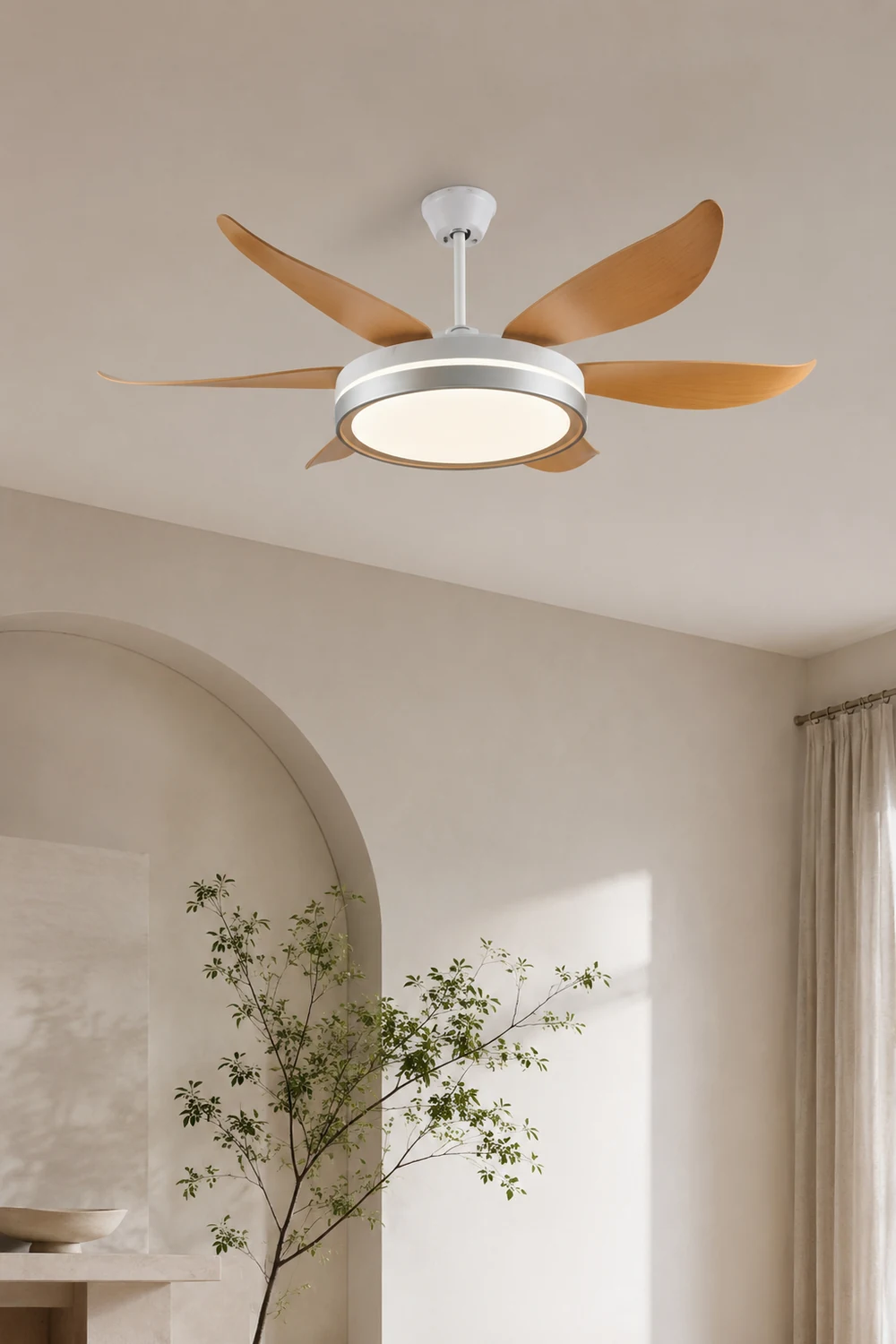 Haydn 6-Blatt-Deckenventilator mit Beleuchtung, 2 Farben, ∅130CM - Lumpaz