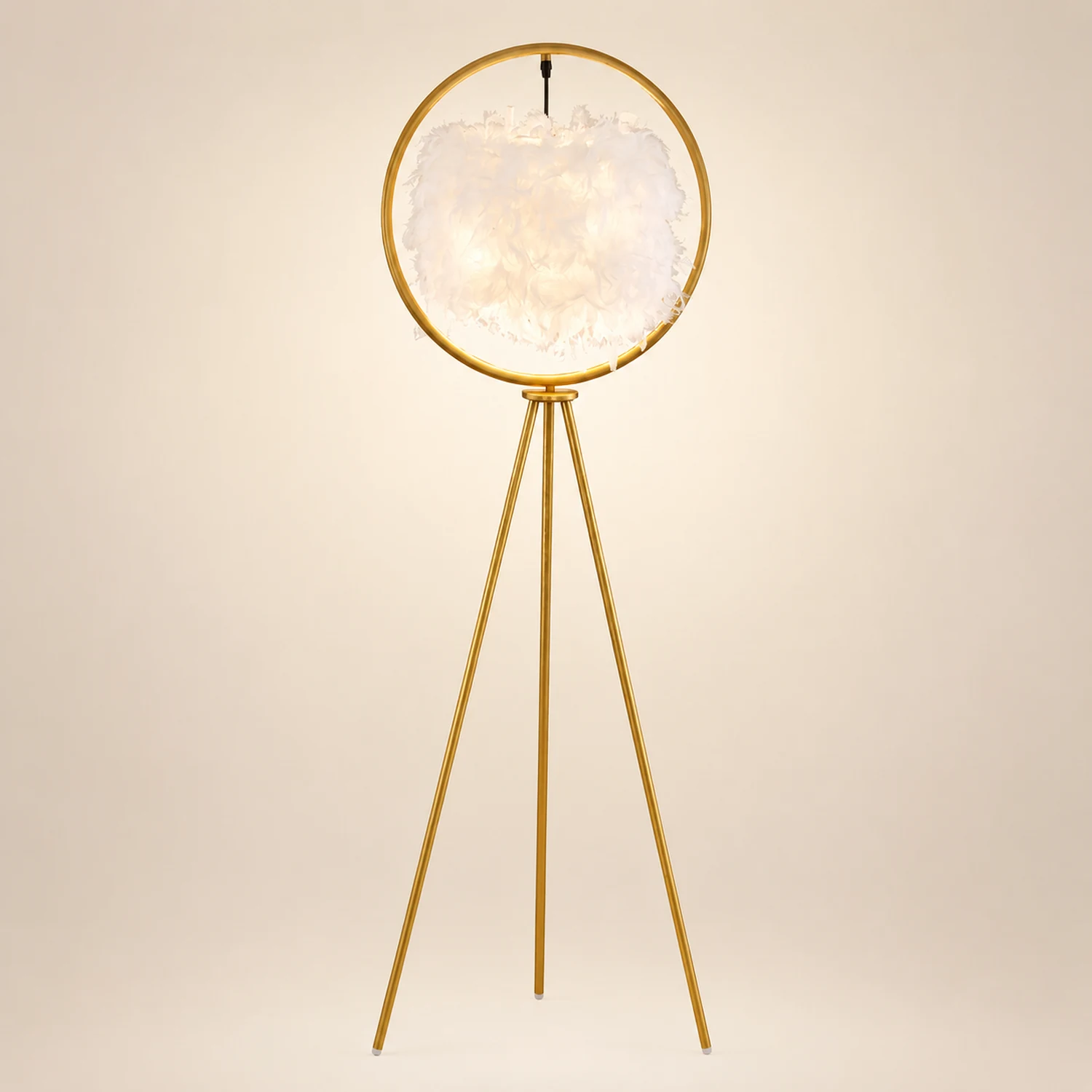 O'Moore Feder Ring Stativ Stehlampe, 2 Farben, 160CM Lang - Lumpaz