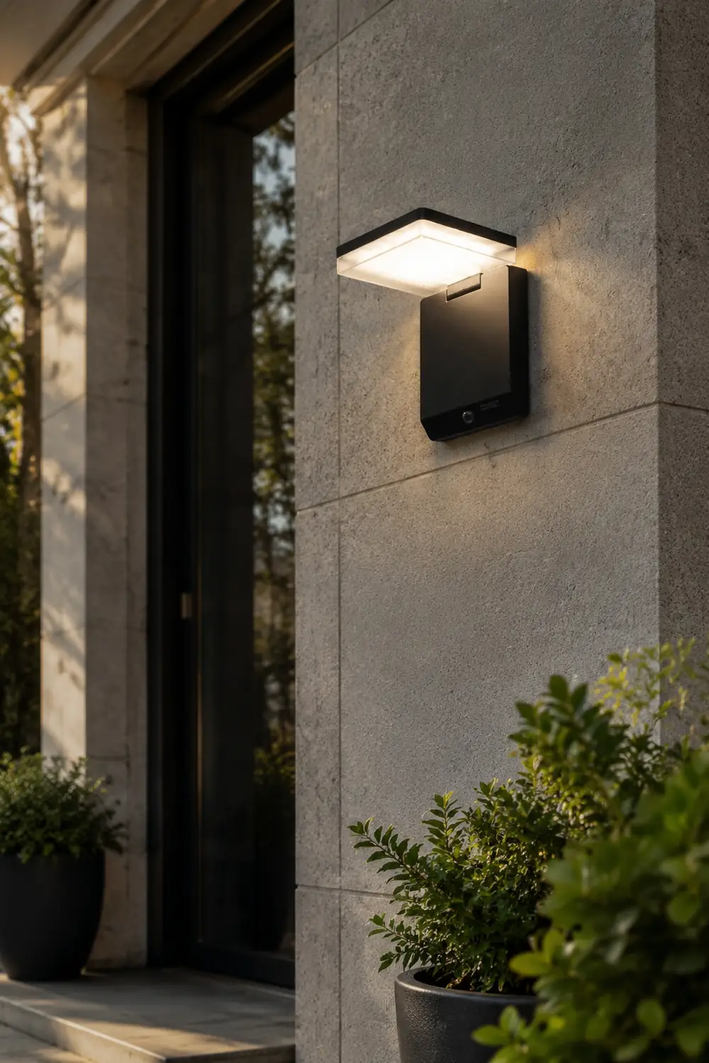 Orr Außenwandleuchte Rechtwinklig Sensor Solar, 20CM Lang - Lumpaz