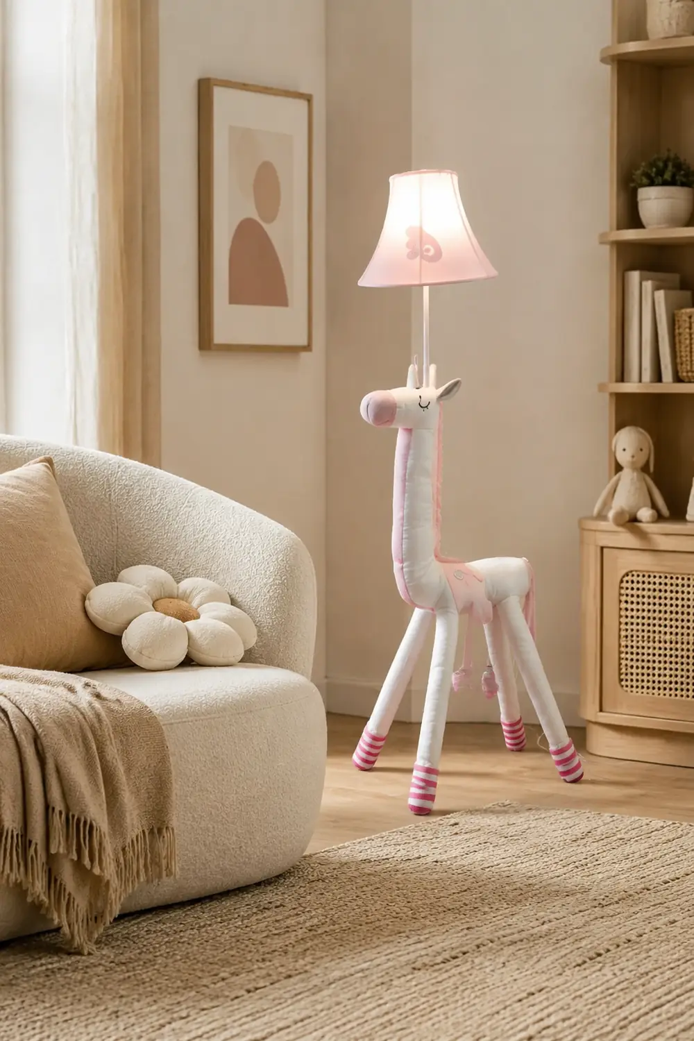 Minori Plüsche Stehleuchte in Einhornform, Metall, 130CM Lang - Lumpaz