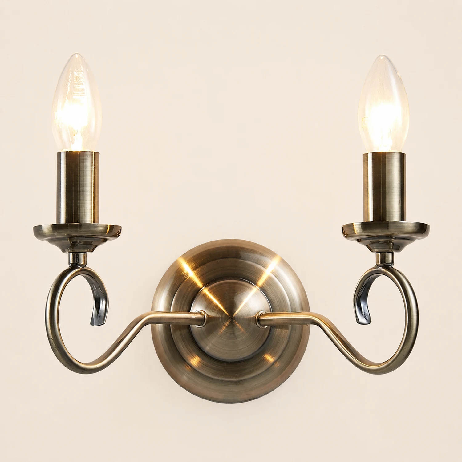 Silva Antikes Messing Wandleuchter, 2-flammig - Lumpaz