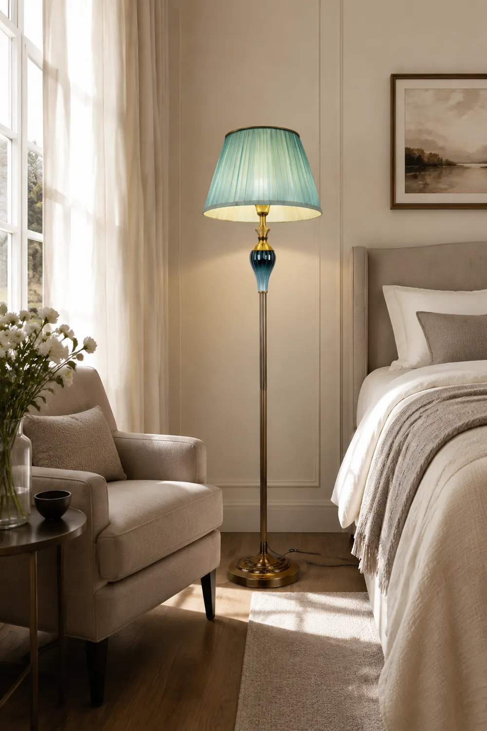 Eryn Stehlampe, Metall & Textil, 152CM Lang - Lumpaz