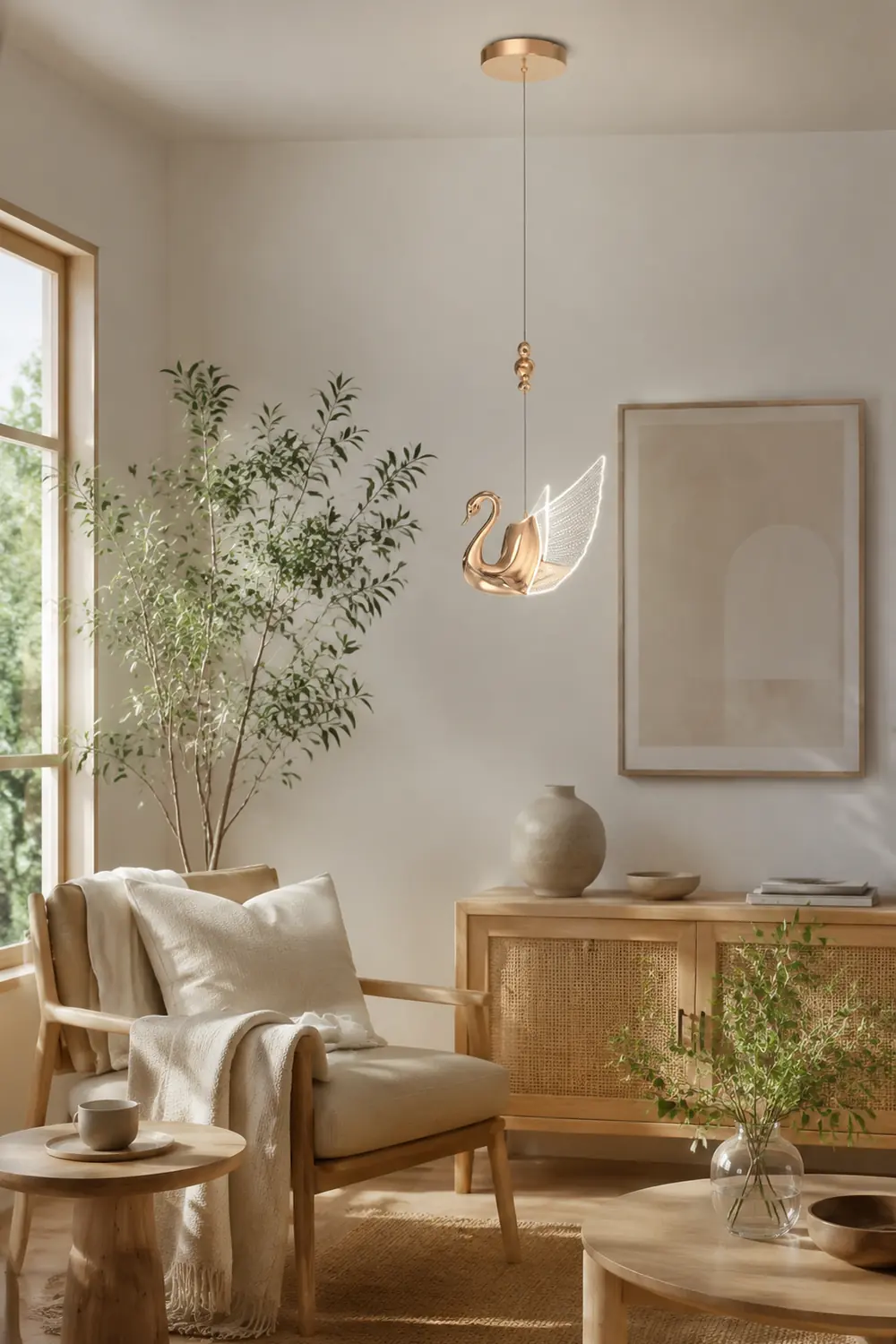 Kady Schwan Pendelleuchte, 2 Farbe - Lumpaz