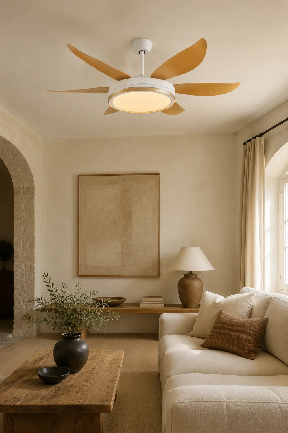 Haydn 6-Blatt-Deckenventilator mit Beleuchtung, ∅130/152CM - Lumpaz