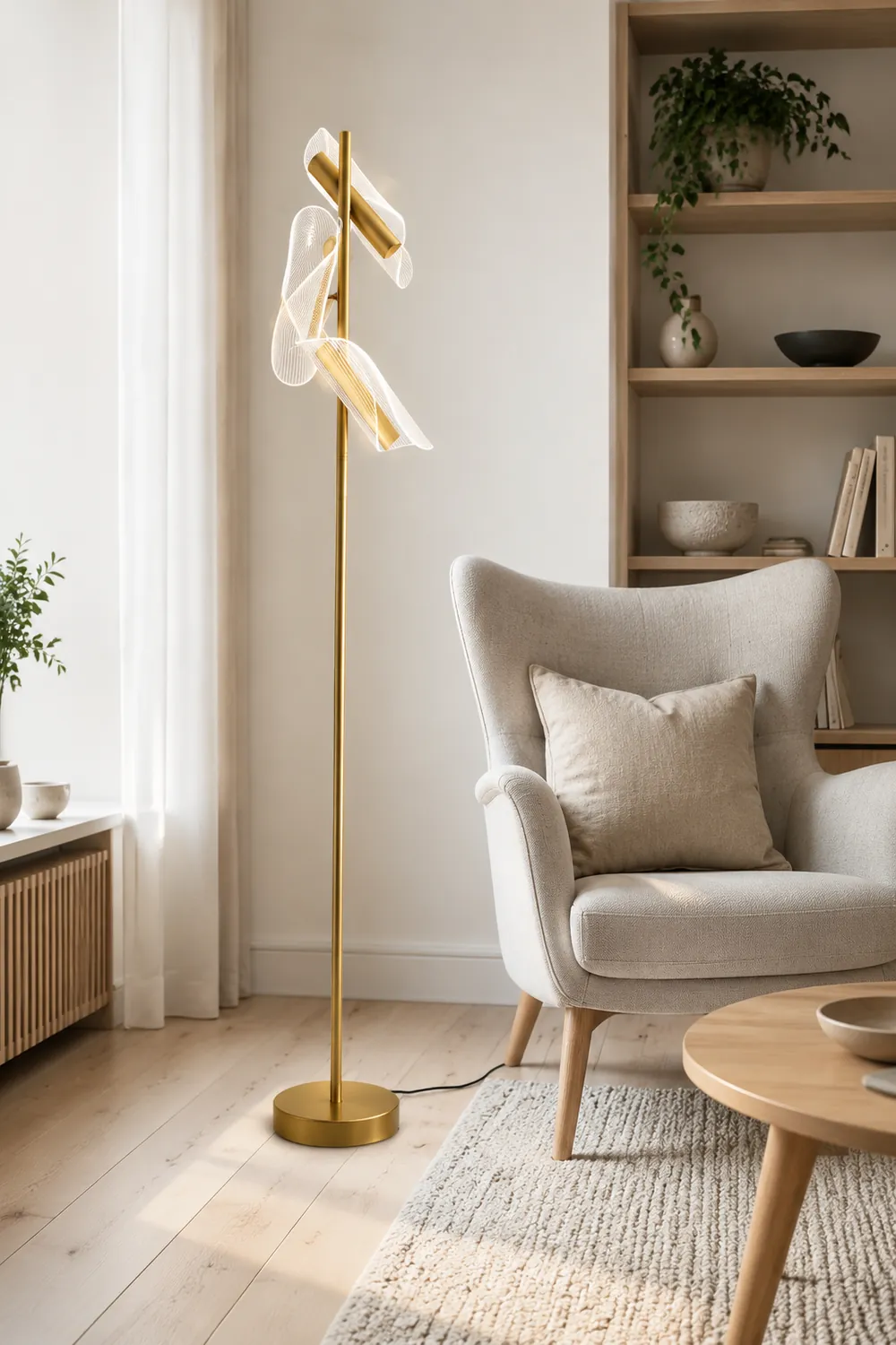 Salgado Wellige Stehlampe, 3-flammig - Lumpaz