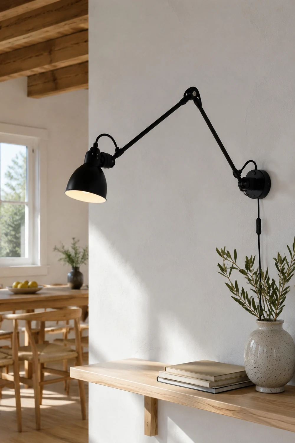 Brady Schwarze verstellbare Wandleuchte, 15/60/80CM Lang - Lumpaz