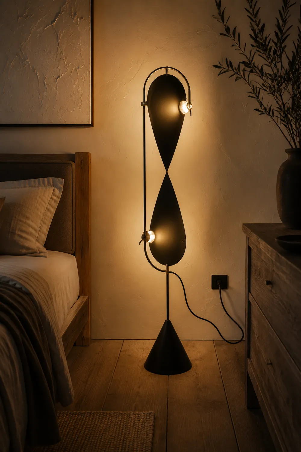 Salgado Geometrische Schwarze Stehleuchte, 135CM Lang - Lumpaz
