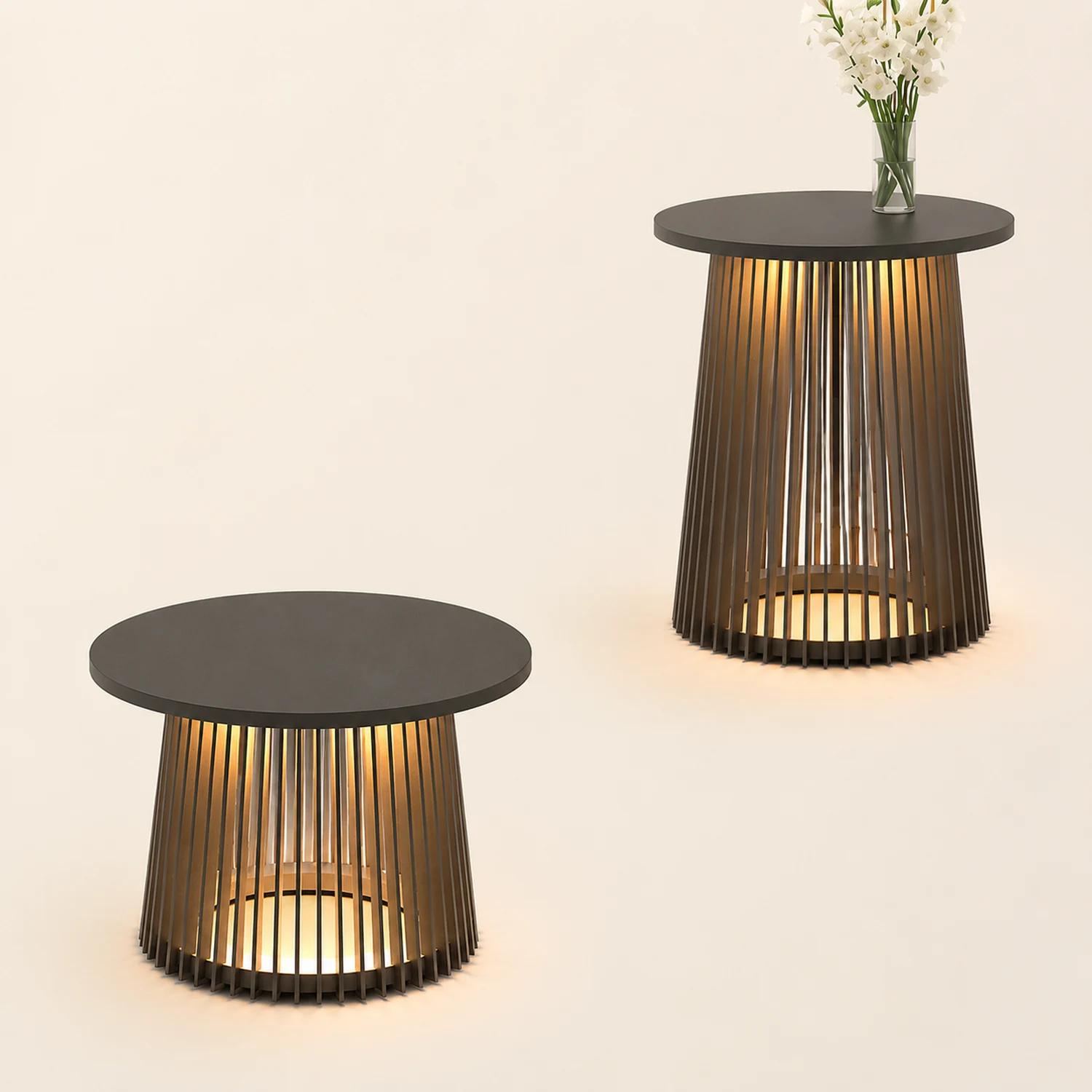 Orr Außenstehleuchte /mit Tisch, Solar, Höhe 40/50/70CM - Lumpaz