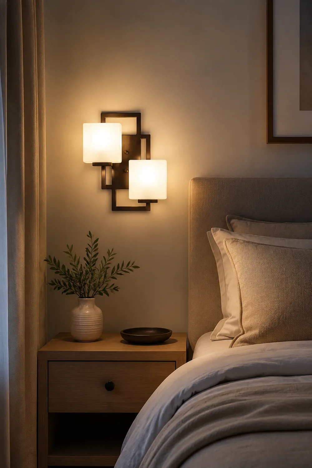 Eyrn Bronze Ankleider Wandlampe, 2-flammig, 35CM Lang - Lumpaz
