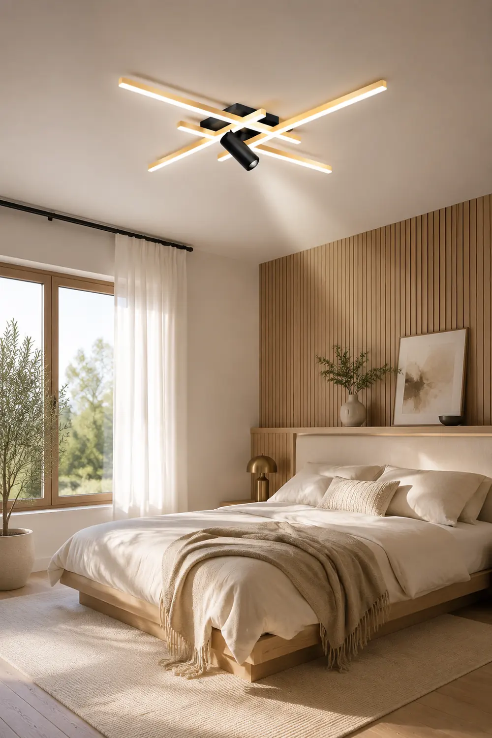 Edge Kunst Dimmbar Deckenleuchte Geometrisch Metall LED für Wohnzimmer,70CM/95CM Lang - Lumpaz