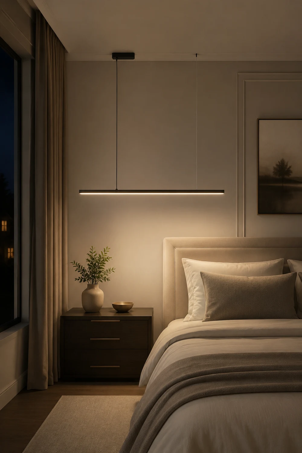 Edge Pendelleuchte Minimalistisch Linear, 2 Farben, 90CM/120CM Lang - Lumpaz