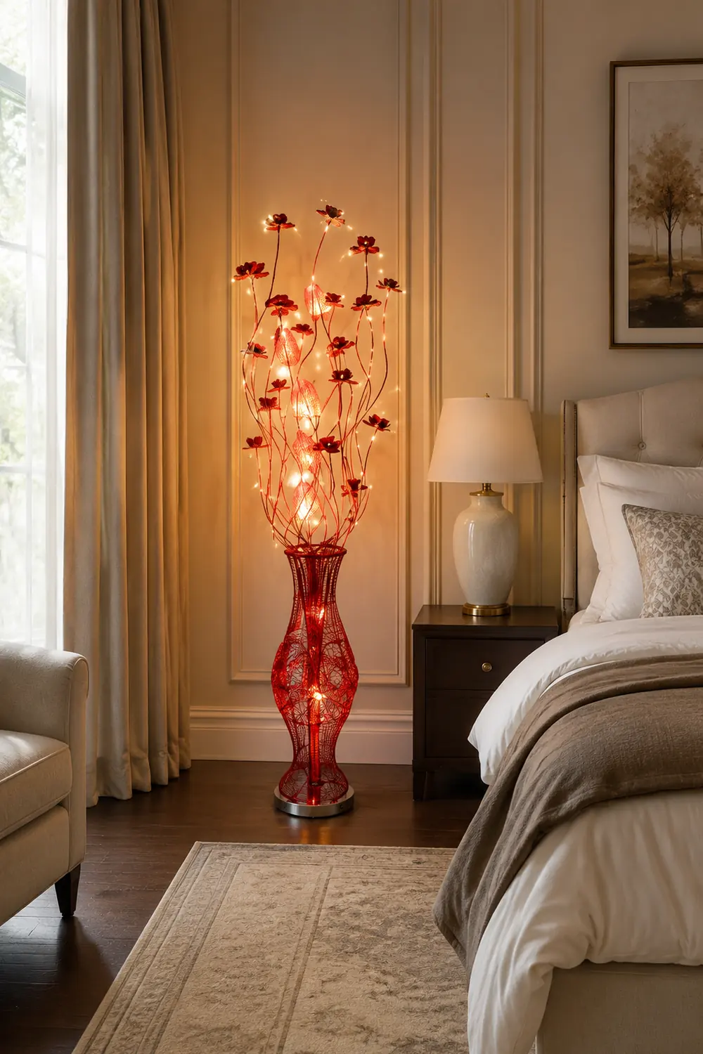 Bella Blumenvase Rote Stehlampe, 150CM Lang - Lumpaz