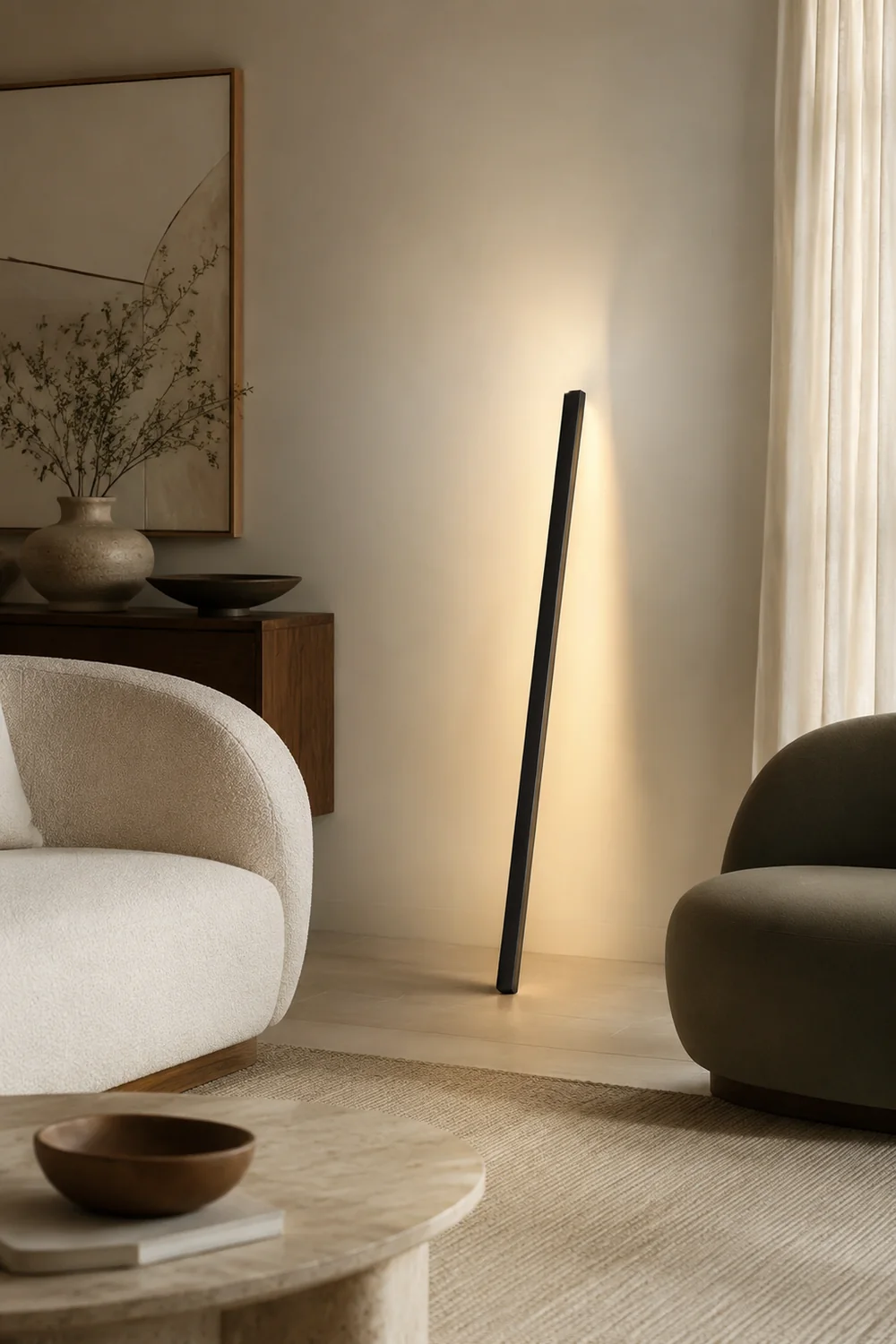 Edge Lineare Stehlampe, Aluminium, 2 Farben, 100/120CM Lang - Lumpaz