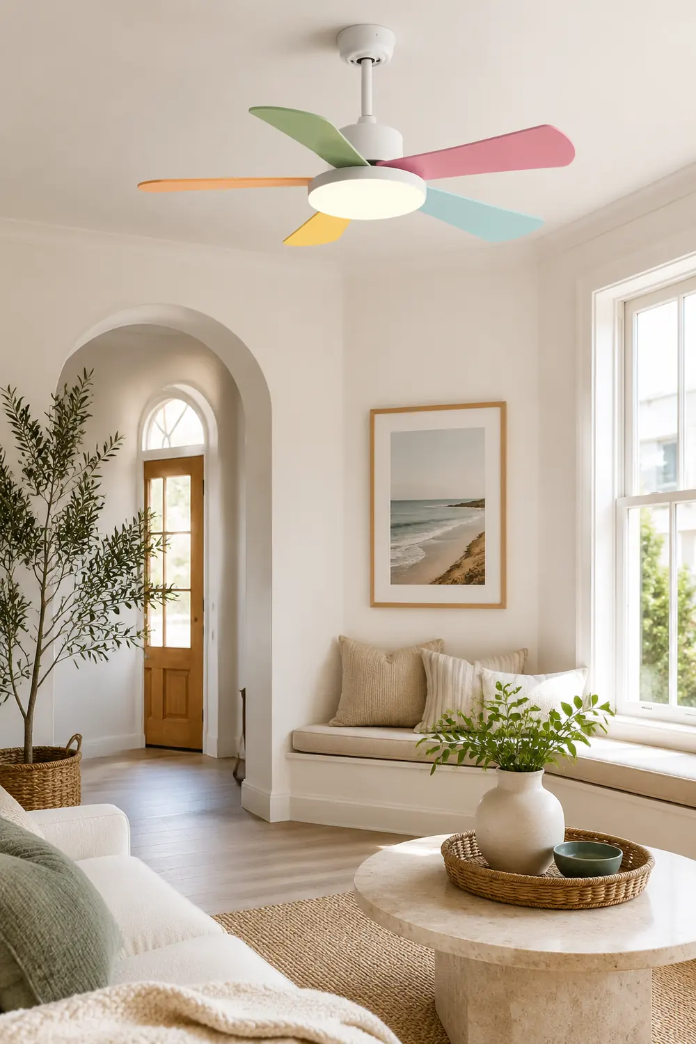 Morandi Bunte Deckenventilator mit Beleuchtung, ∅105CM - Lumpaz
