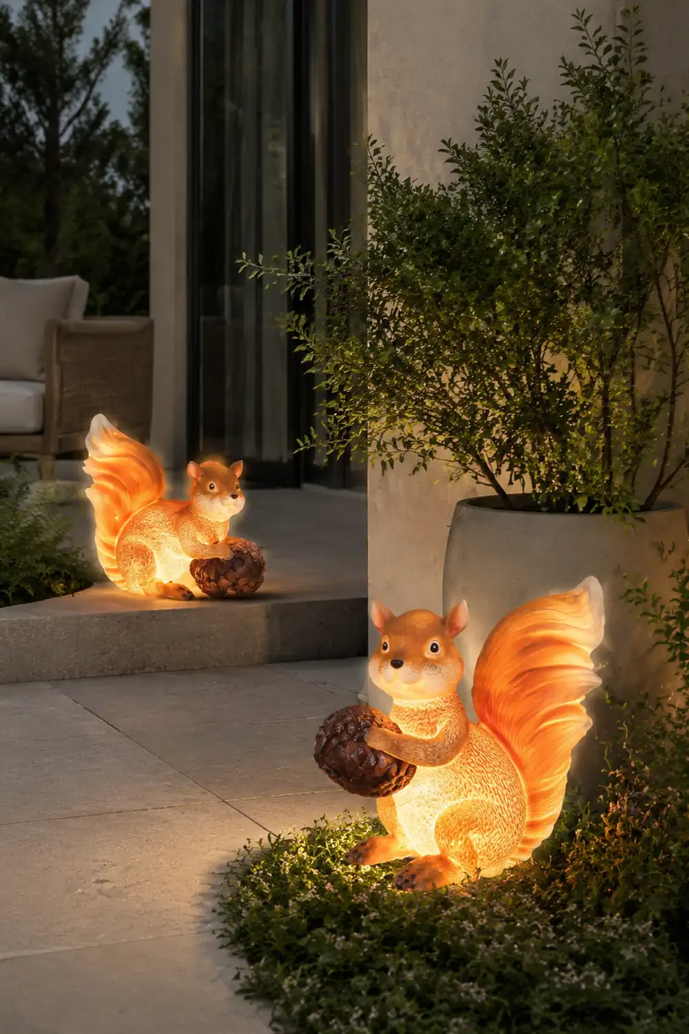 Fateh Außenstehleuchte Eichhörnchen, Solar, 2 Stile, Höhe 44/48CM - Lumpaz