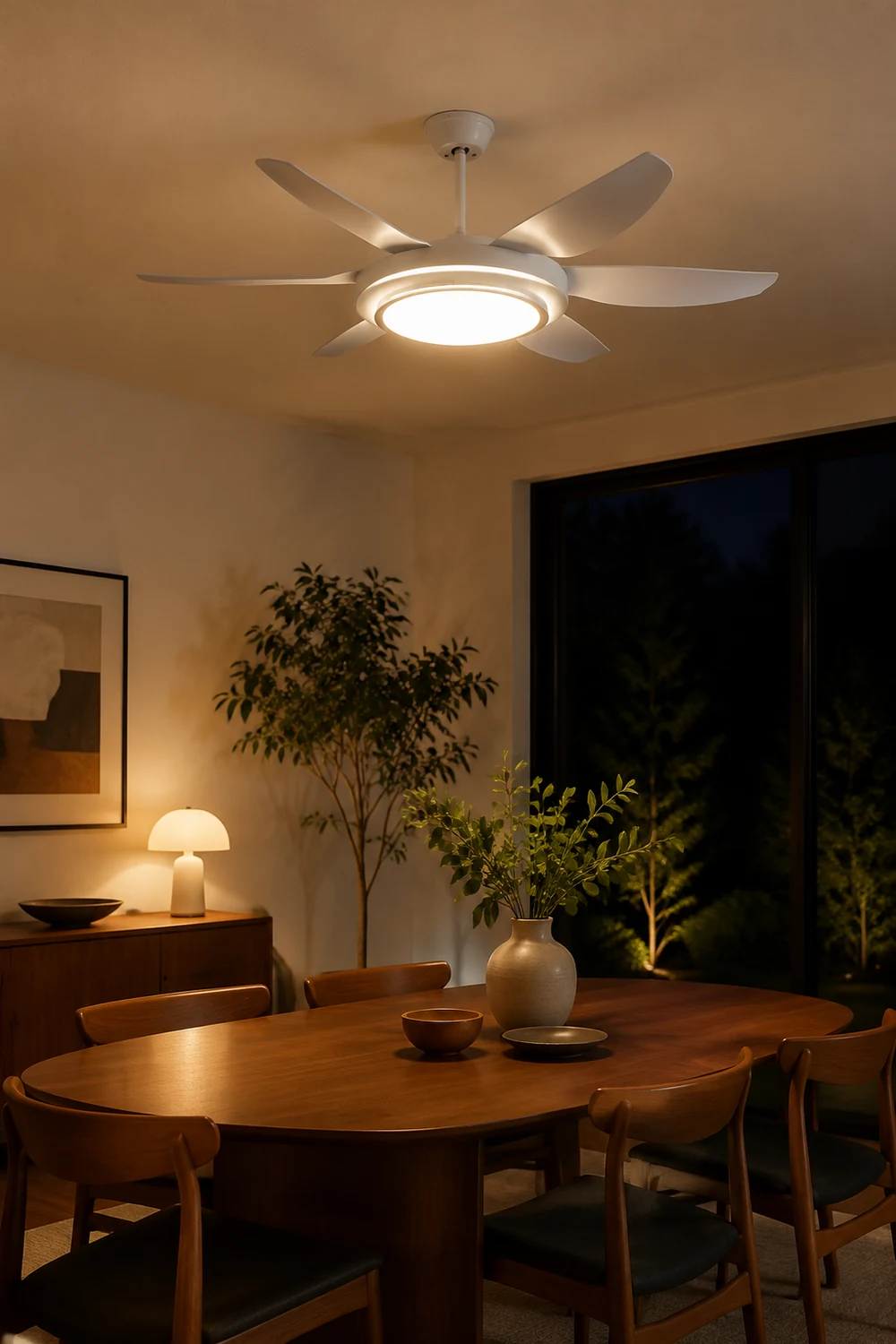 Haydn 6-Blatt-Deckenventilator mit Beleuchtung Grundlegend, 3 Farben, ∅130CM - Lumpaz