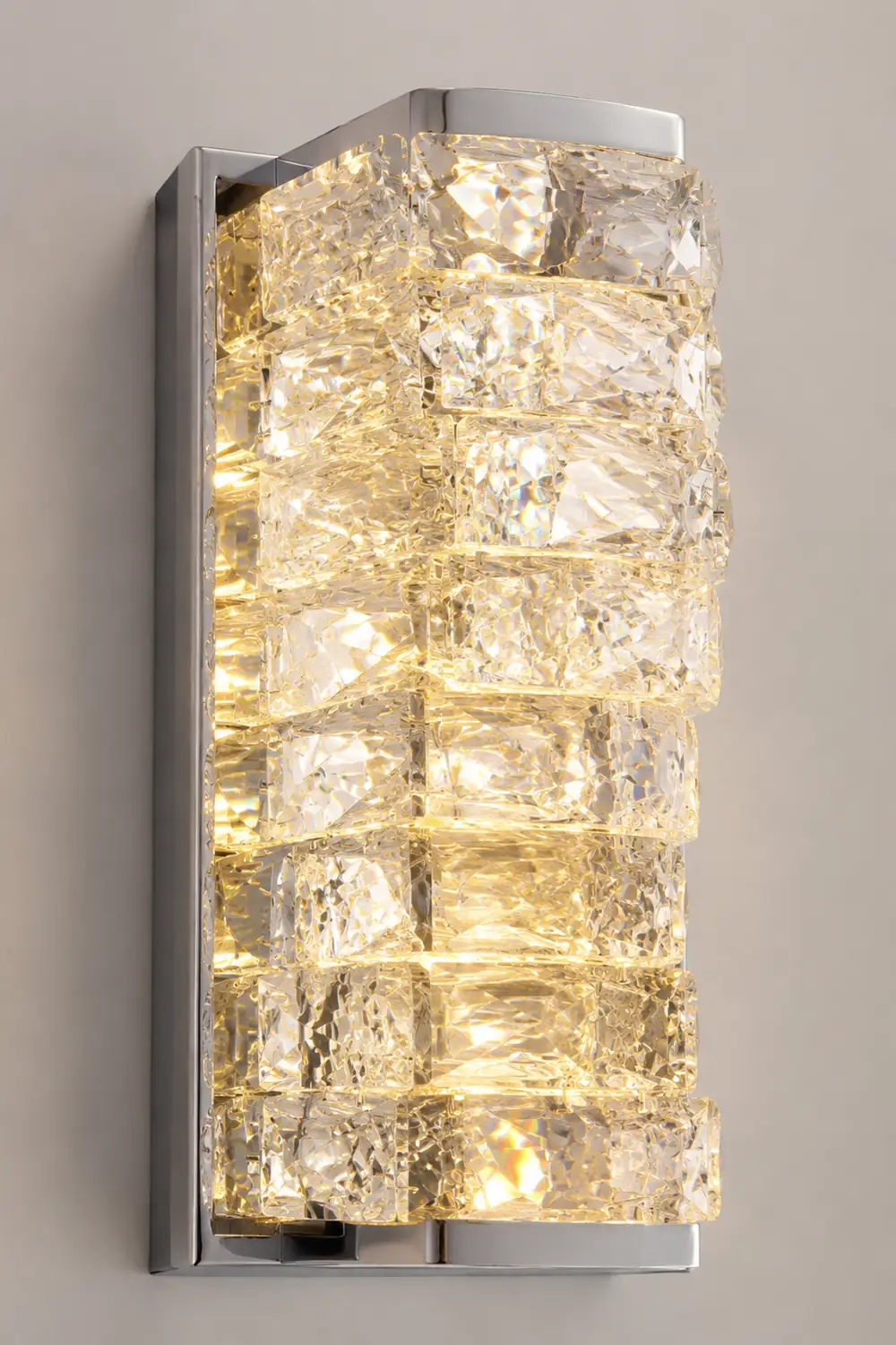 Kristy Spiegelfront Waschtisch-Wandleuchte, Kristall und Metall, 25/47/60CM Lang - Lumpaz