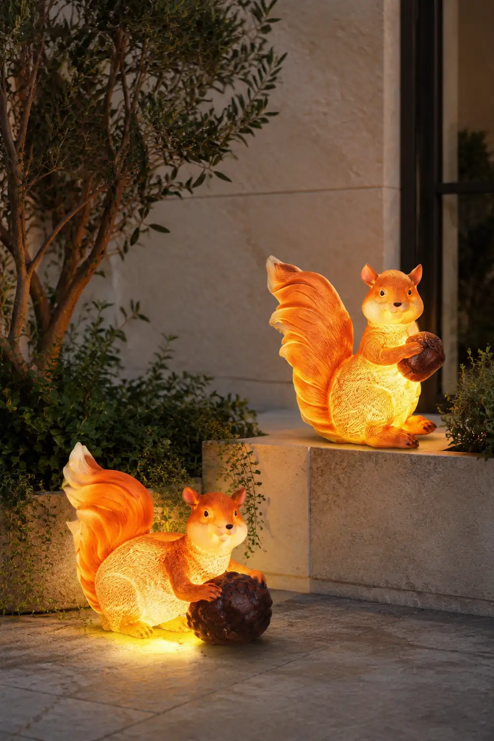 Fateh Außenstehleuchte Eichhörnchen, Solar, 2 Stile, Höhe 44/48CM - Lumpaz