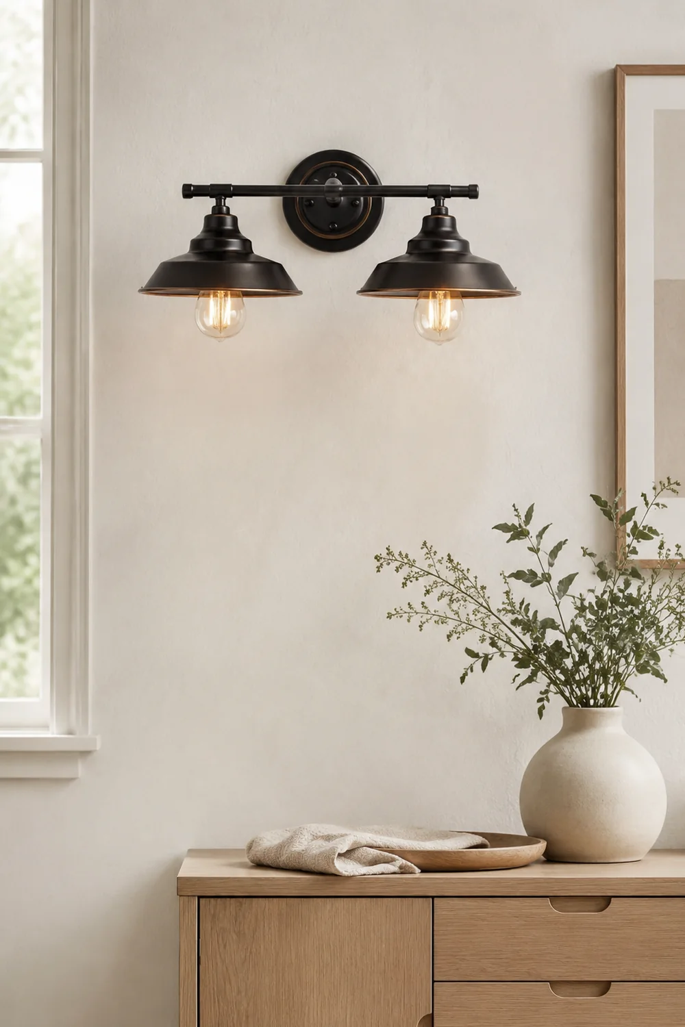 Alessio Retro-Spiegelfront-Wandleuchte, 2/3-flammig, 50/84CM Lang - Lumpaz