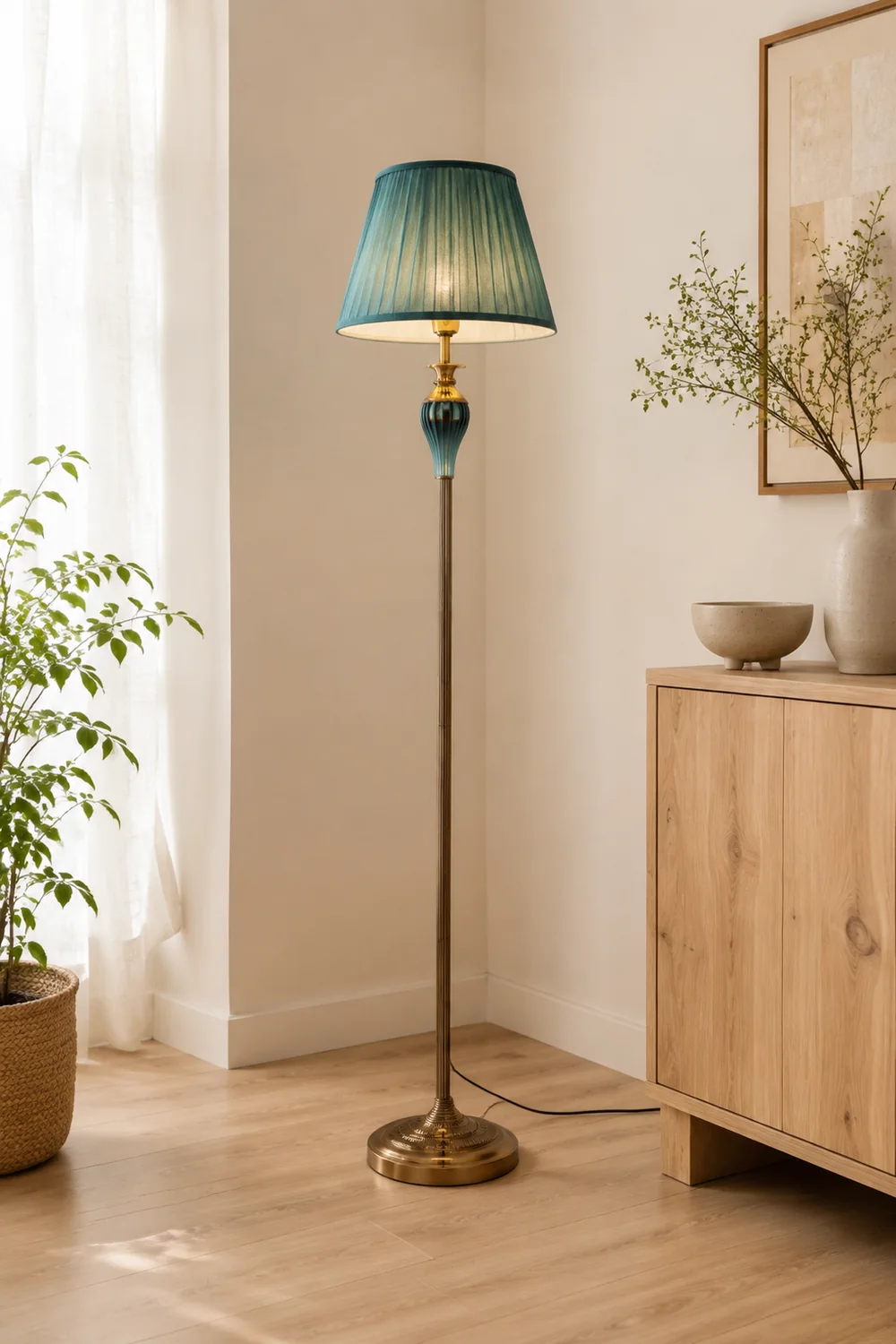 Eryn Stehlampe, Metall & Textil, 152CM Lang - Lumpaz