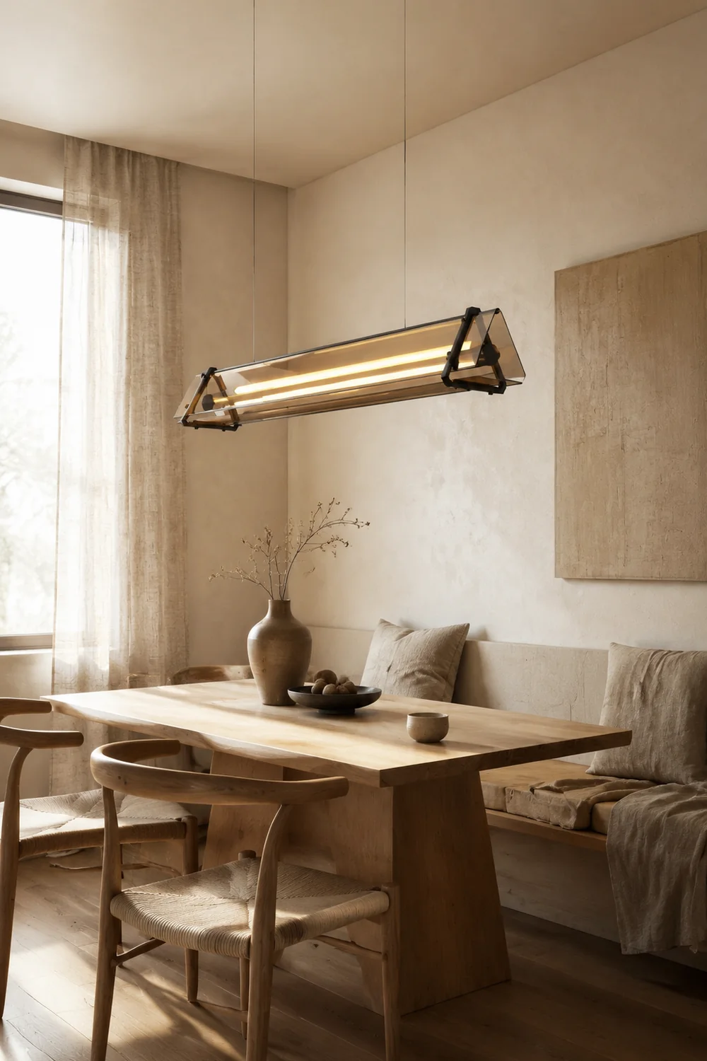 Edge Industrielle Dreieckige Pendelleuchte, Metall & Glas - Lumpaz