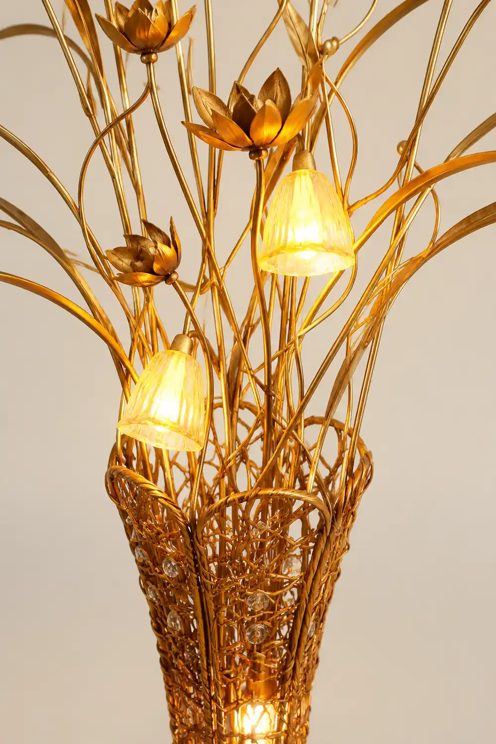 Bella Blumenvase Goldene Stehlampe, 150CM Lang - Lumpaz
