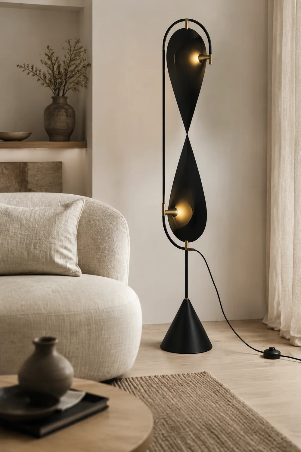 Salgado Geometrische Schwarze Stehleuchte, 135CM Lang - Lumpaz