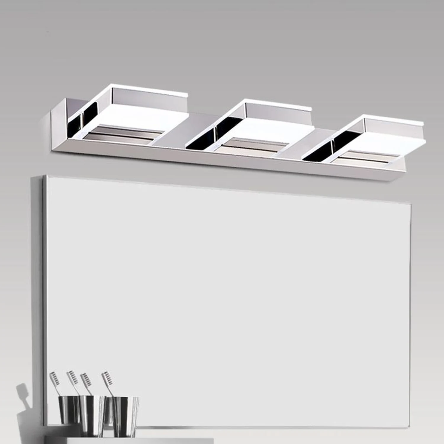 Leigh Quadratische Block-Spiegelfront-Wandleuchte, 1/2/3/4-flammig - Lumpaz