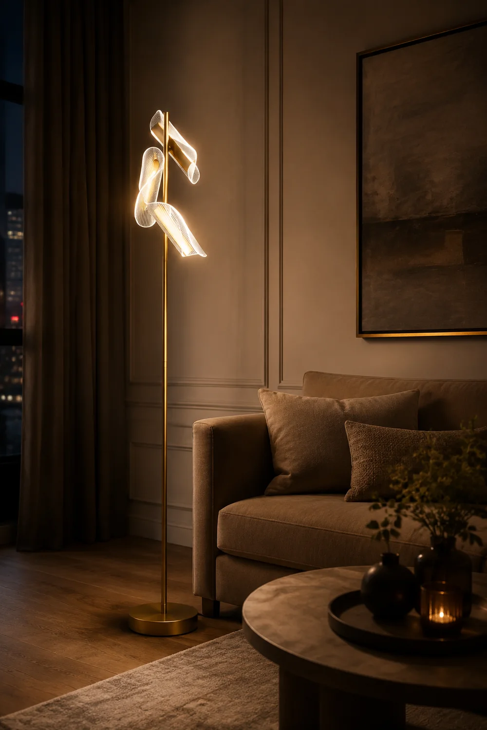 Salgado Wellige Stehlampe, 3-flammig - Lumpaz