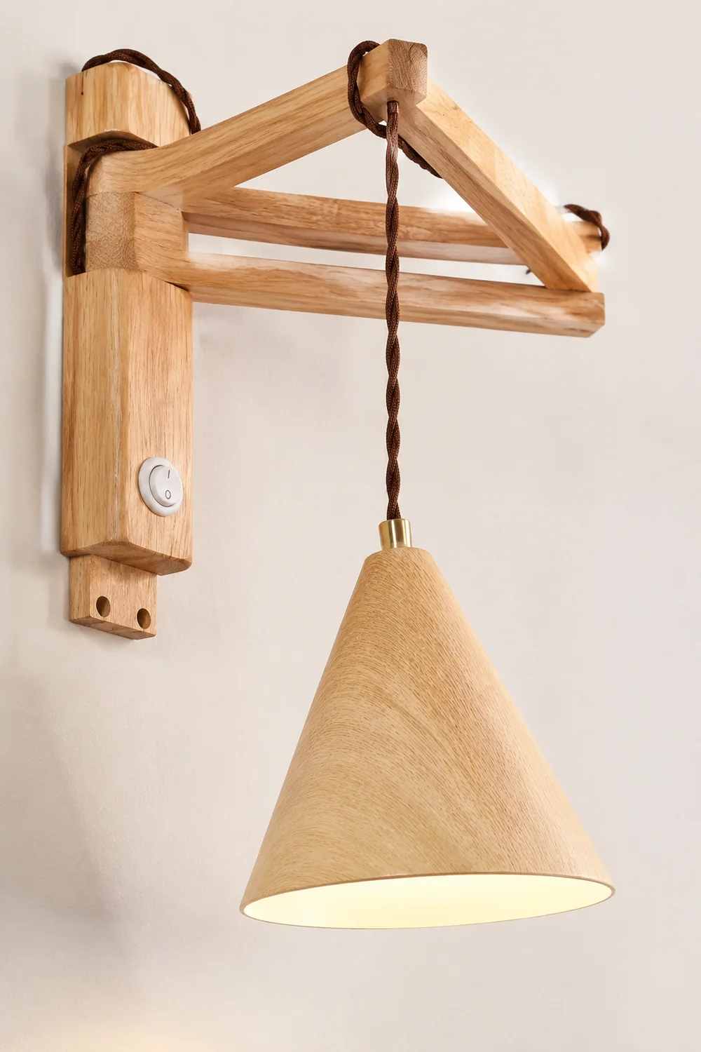 Ozawa Einstellbar Wandleuchte , Holz & Metall, 2 Farben - Lumpaz