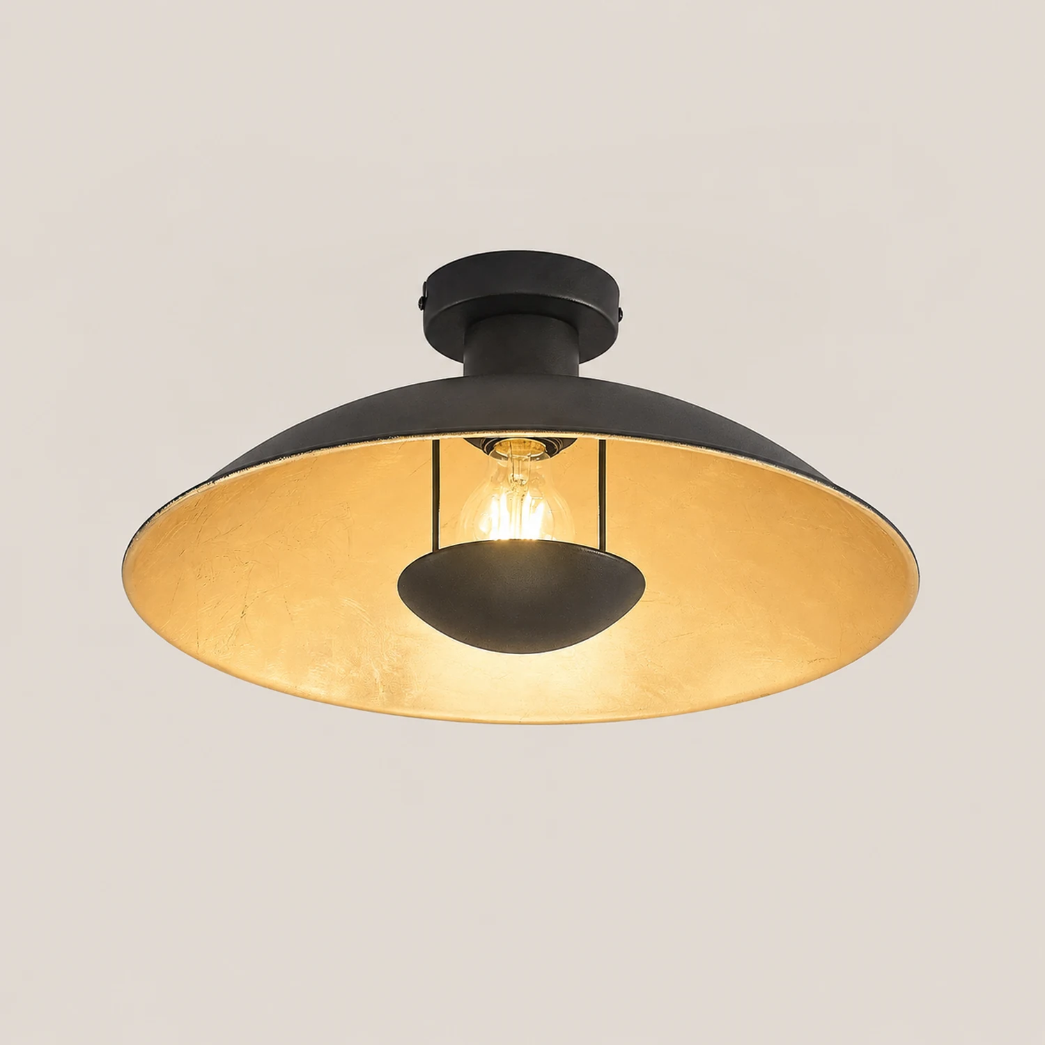 Carins Schwarz & Gold Deckenleuchte, ∅30/40CM - Lumpaz