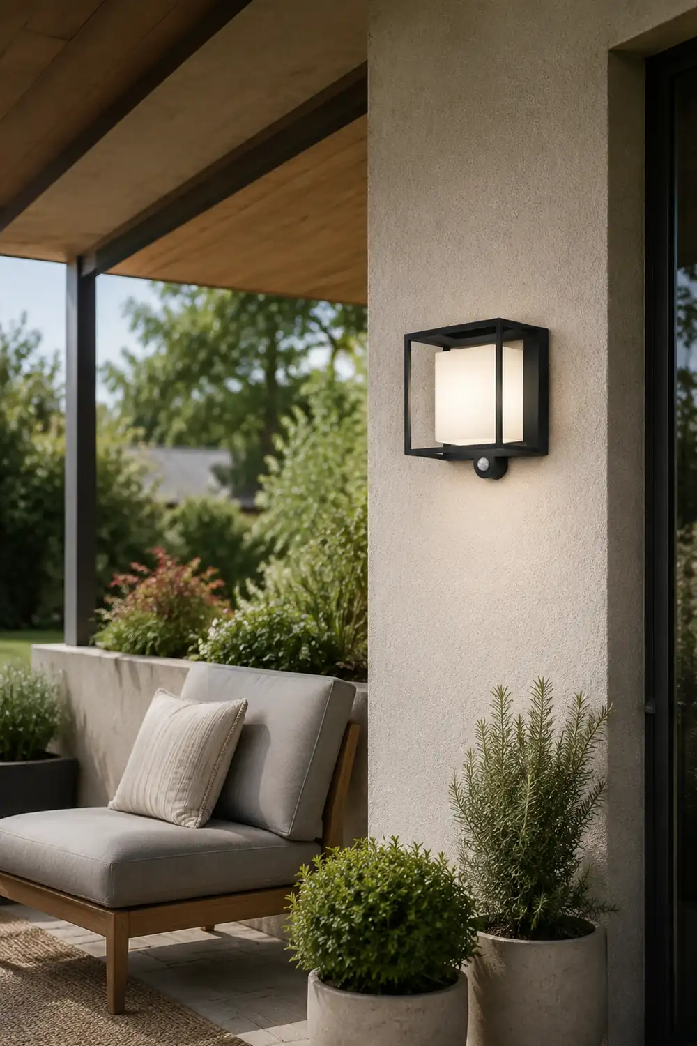 Orr Außenwandleuchte Rechteckig Sensor Solar, 19CM Lang - Lumpaz