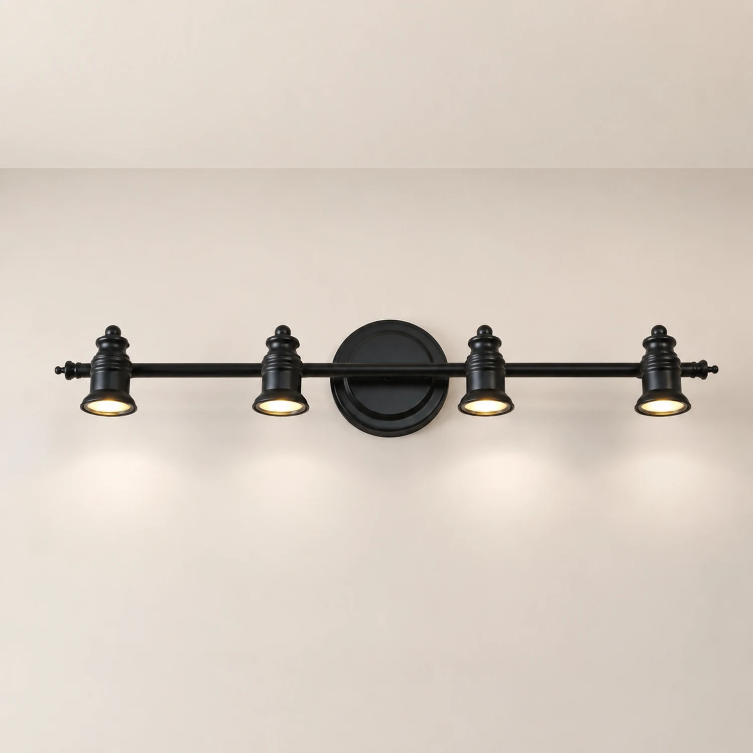 Alessio Schwarzer Spiegel Front Vanity Wandleuchte, 2/3/4-flammig - Lumpaz