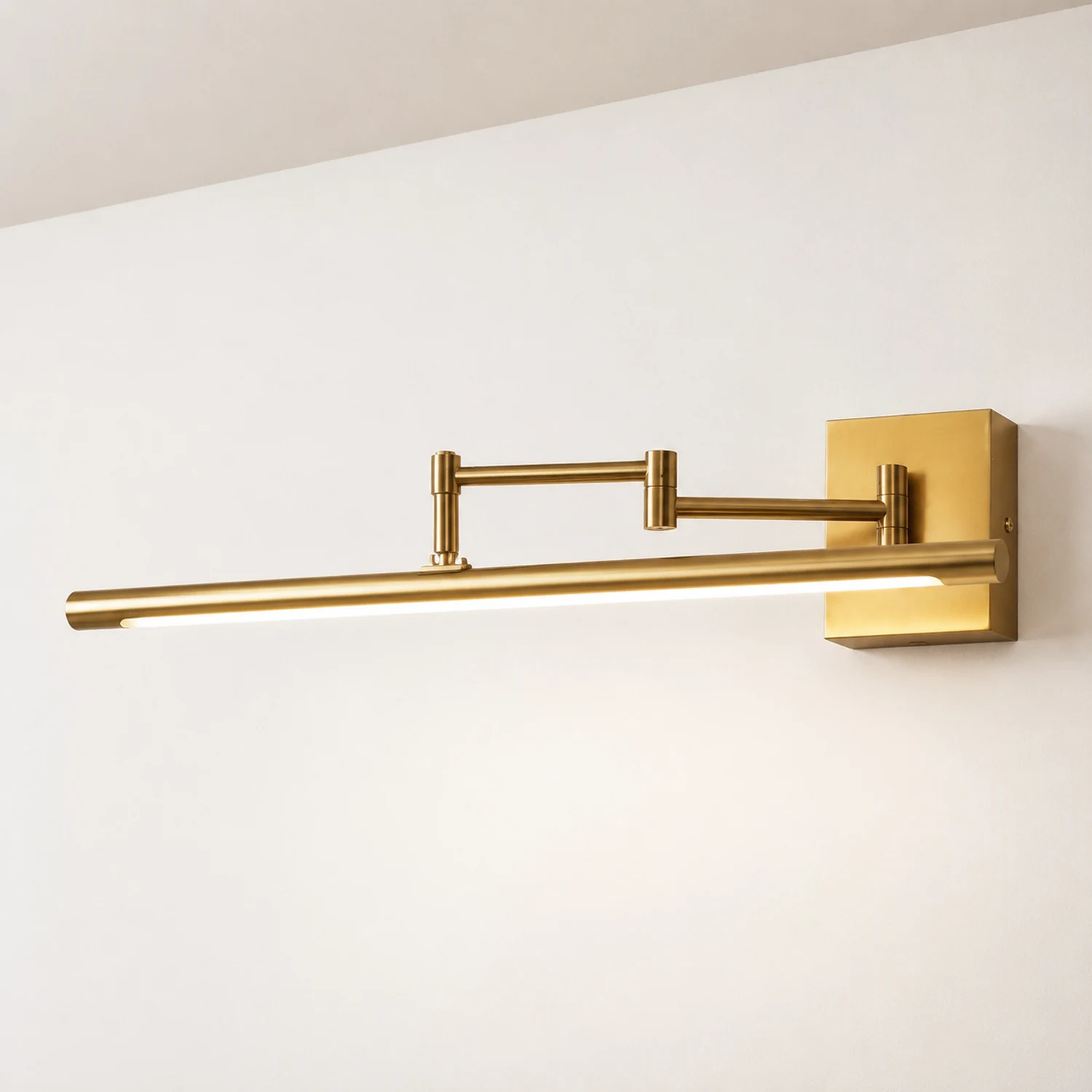 Edge Verstellbare Spiegelfront Waschtisch-Wandleuchte, Metall, 40/60/80CM Lang - Lumpaz