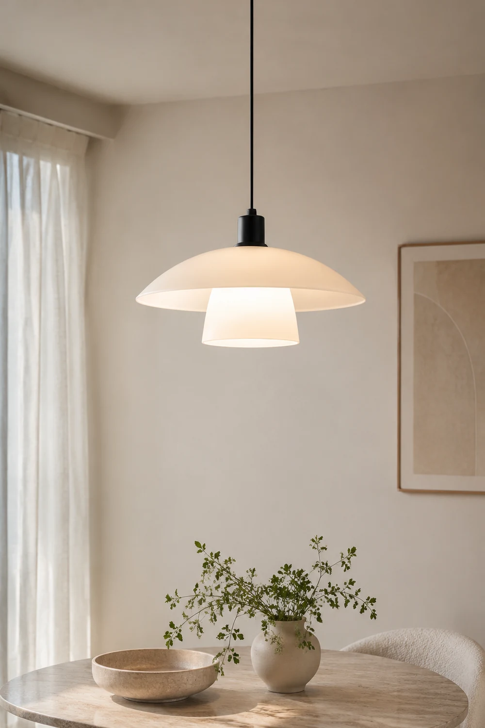 Carins Pendelleuchte Weiß, ∅30CM/40CM - Lumpaz