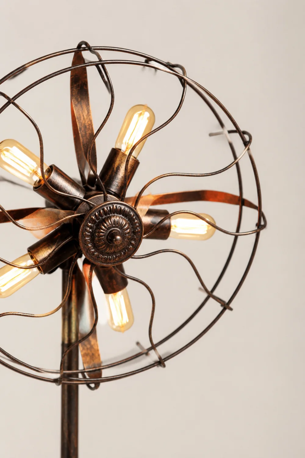 Alessio Ventilator-Design Braune Stehlampe, Metall, 142CM Lang - Lumpaz