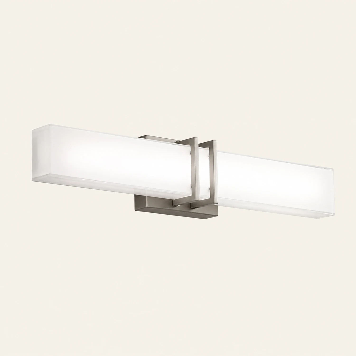 Leigh Nickel Spiegelfront Waschtisch-Wandleuchte, 60CM Lang - Lumpaz