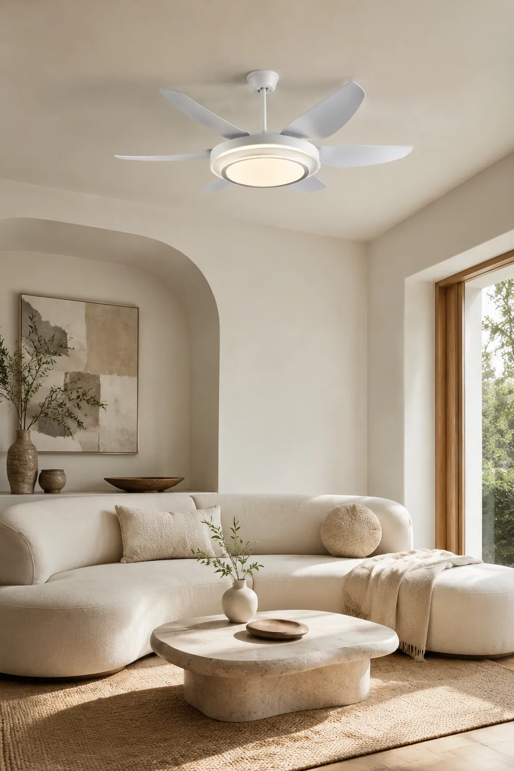 Haydn 6-Blatt-Deckenventilator mit Beleuchtung Grundlegend, 3 Farben, ∅130CM - Lumpaz