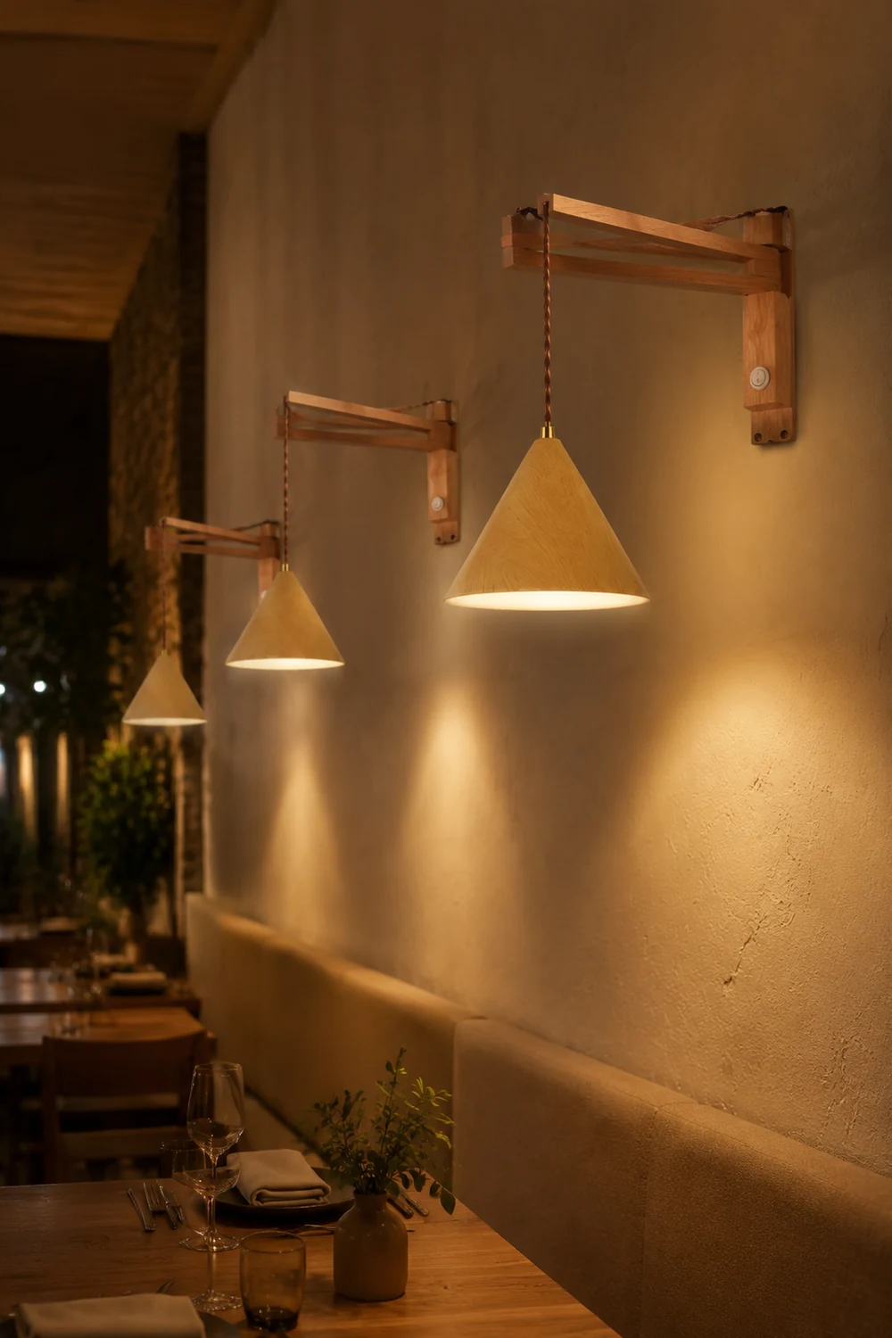 Ozawa Einstellbar Wandleuchte , Holz & Metall, 2 Farben - Lumpaz