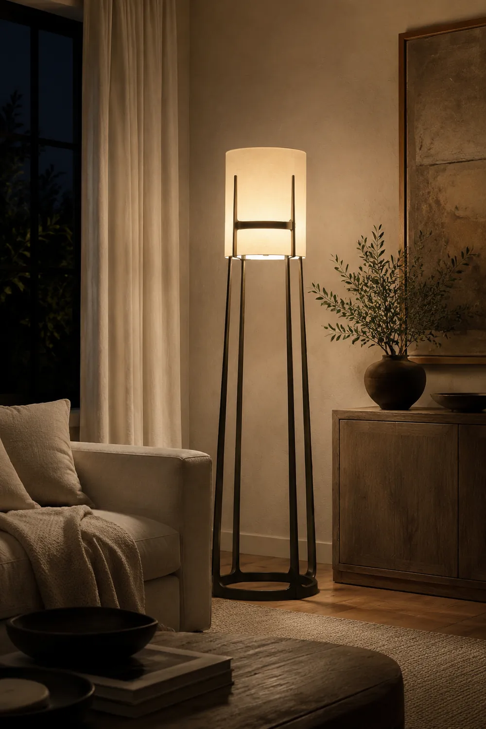 Eryn Moderne Stehleuchte, Metall, 160CM Lang - Lumpaz
