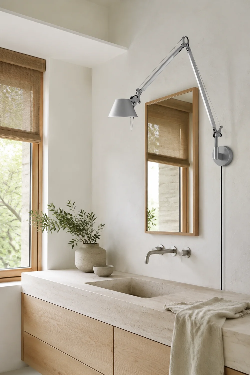 Brady Silber Verstellbare Wandleuchte, Metall, 50CM Lang - Lumpaz