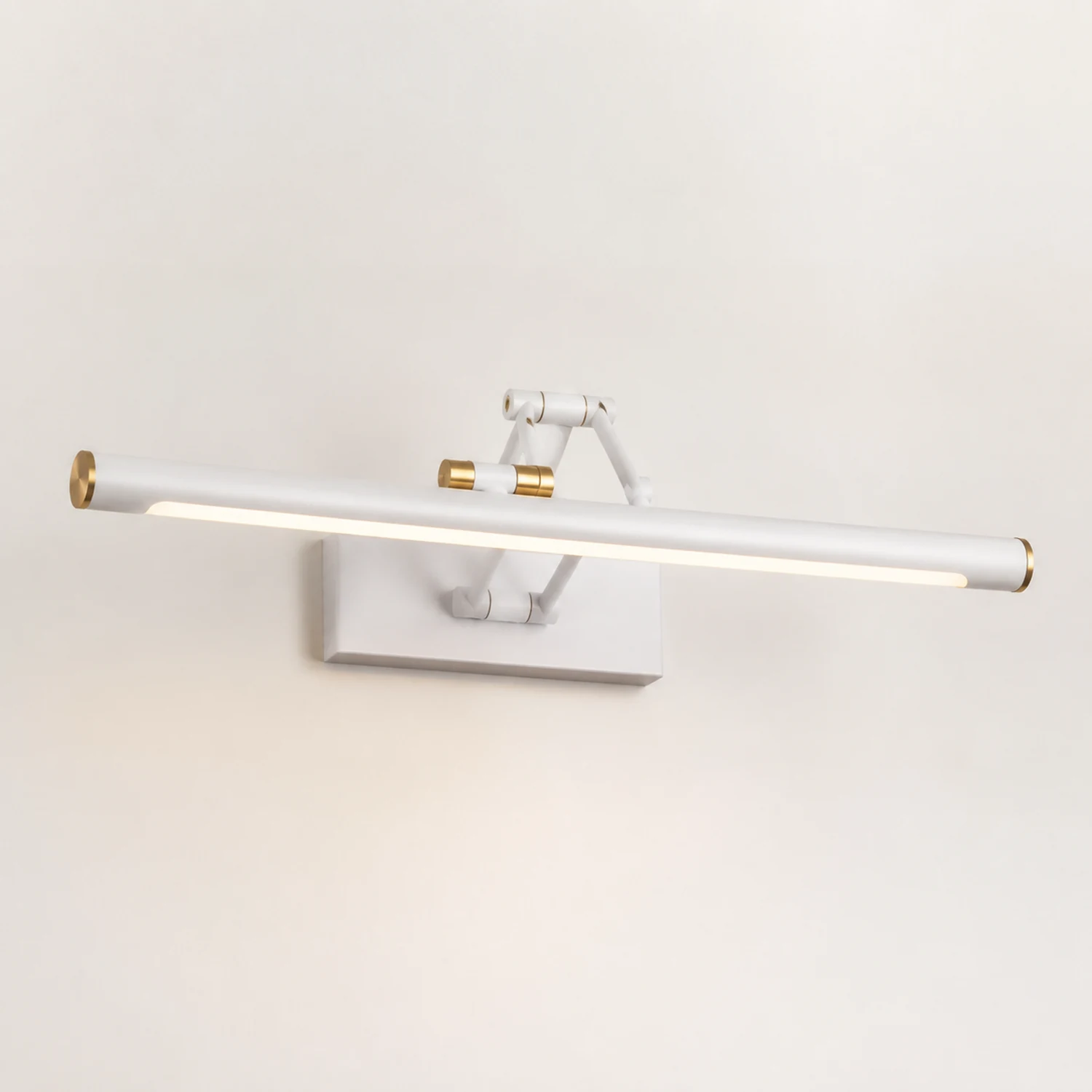 Edge Verstellbare Spiegelfront Waschtisch-Wandleuchte, 2 Farben, Metall, 43/58/74CM Lang - Lumpaz