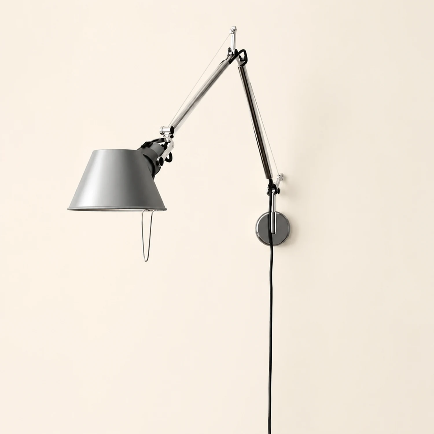 Brady Silber Verstellbare Wandleuchte, Metall, 50CM Lang - Lumpaz