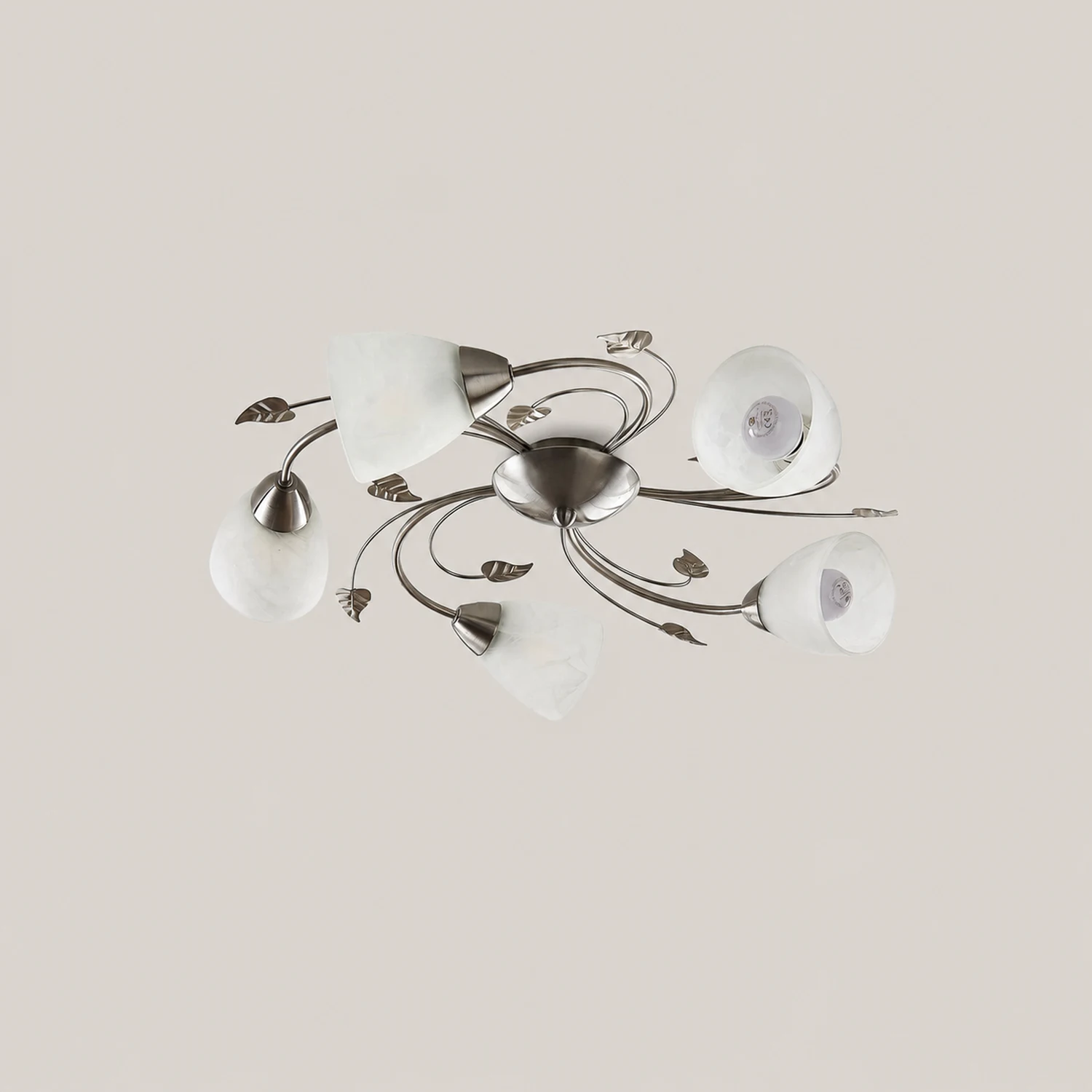 Eyrn Blatt Deckenleuchte, 3/5/6-flammig, 2 Farben, Metall & Glas - Lumpaz