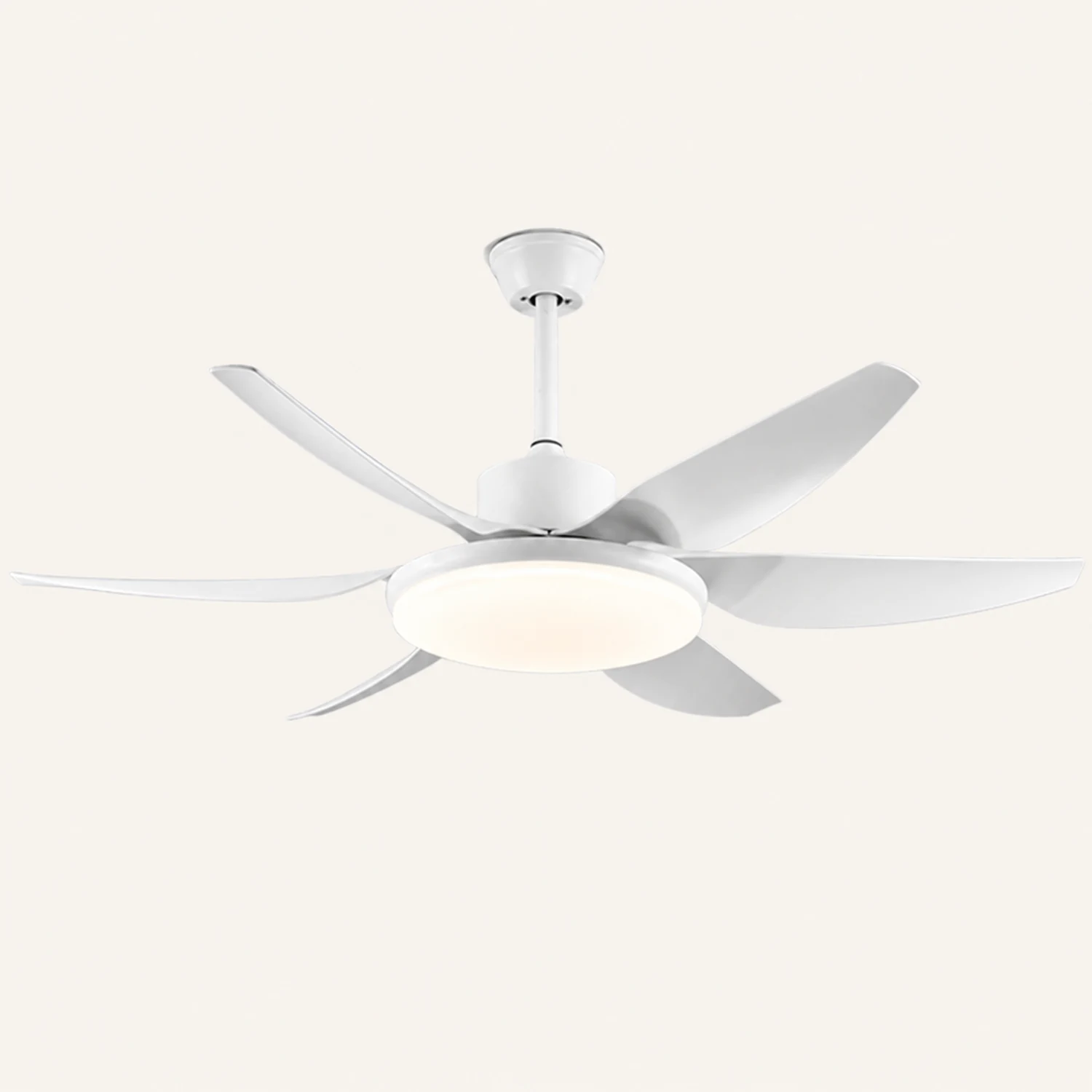 Haydn Weißer 6-Blatt-Deckenventilator mit Beleuchtung Grundlegend, ∅130CM - Lumpaz