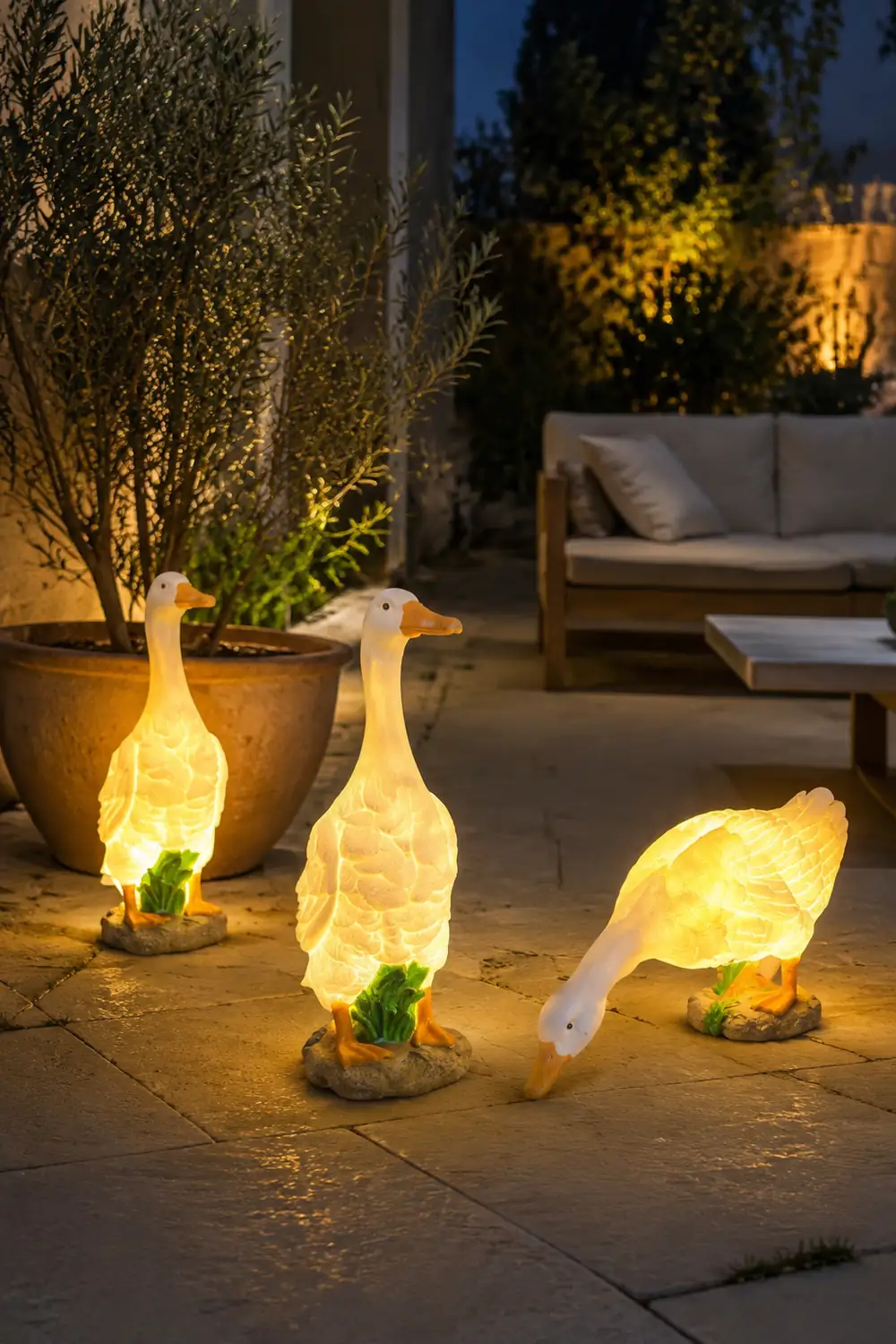 Minori Gartendekoration Gansform, Solar, 3 Stile - Lumpaz