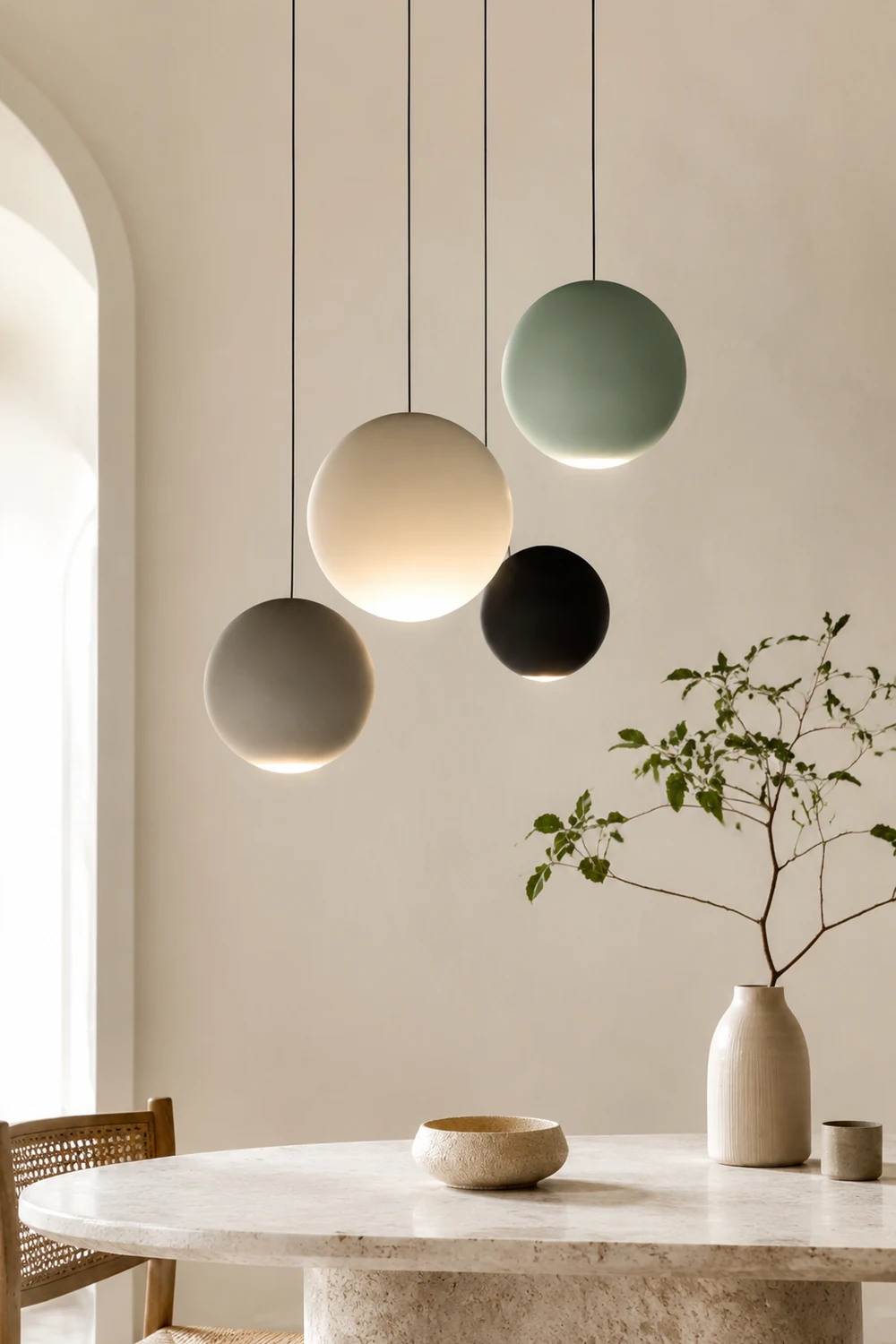 Zaid Pendelleuchte, Metall, 4 Farben, ∅16/20/30/40CM - Lumpaz