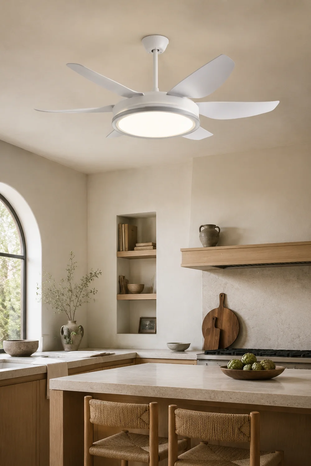 Haydn 6-Blatt-Deckenventilator mit Beleuchtung Grundlegend, 2 Farben, ∅130CM - Lumpaz