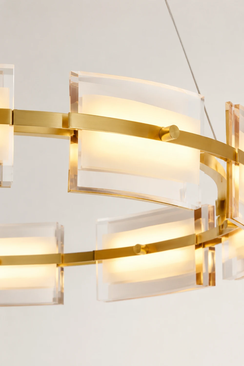 Evette Pendelleuchte 2 Farbe Fernsteuerung 1/2 Ring Kupfer& Glas, 9/12/15 -flammig - Lumpaz