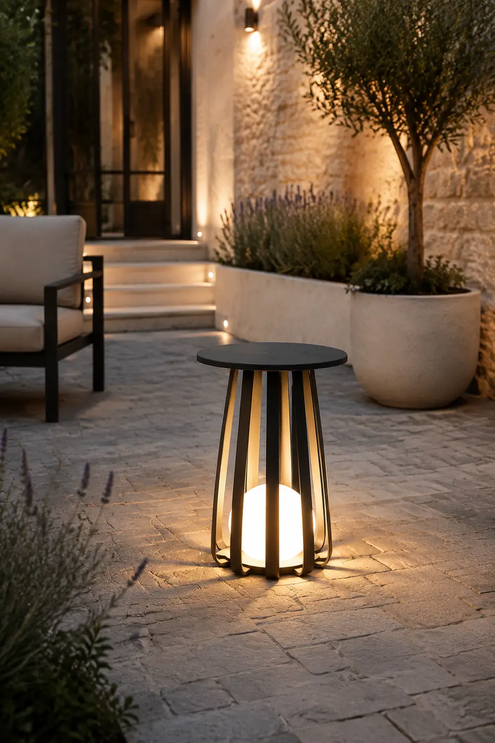 Orr Außenstehleuchte /mit Tisch, Solar, 2 Stile, Höhe 45/55CM - Lumpaz
